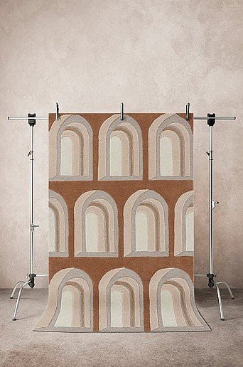 COLOSSEO Wollteppich in Beige und Multicolour, modern und geometrisch, B/T: 130 x 190 cm - Bild 1