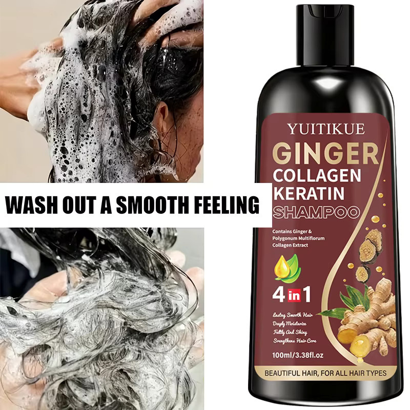 YUITIKUE Ingwer-Kollagen-Keratin-Shampoo, 100 ml, Unisex - Bild 3