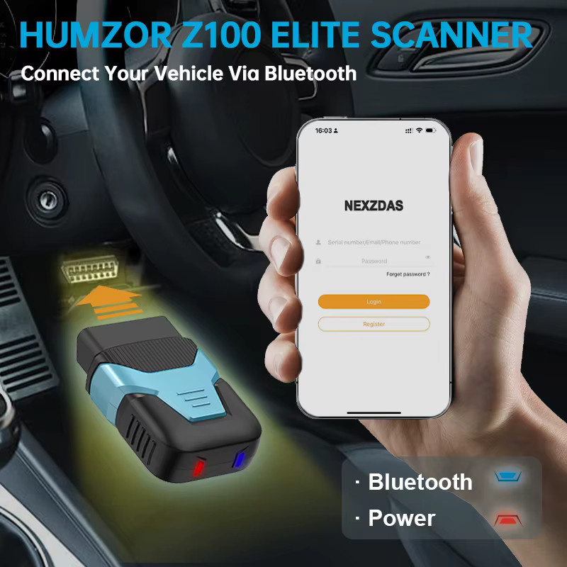 HUMZOR OBD2-Scanner Bluetooth V5.2 Komplettsystem zur Fahrzeugdiagnose und Schlüsselprogrammierung mit Live-Datensystemstatus - Bild 2