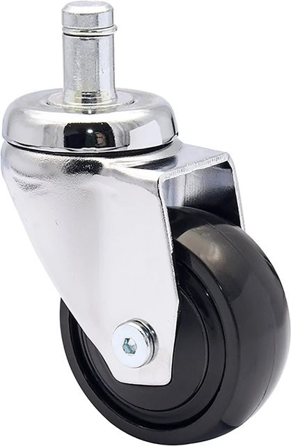 Wagner Möbel-Lenkrolle 3C-Serie Softrolle in Schwarz mit Chrom- und Stahlkomponenten, Tragkraft 50 kg, Durchmesser 50 mm - Bild 1