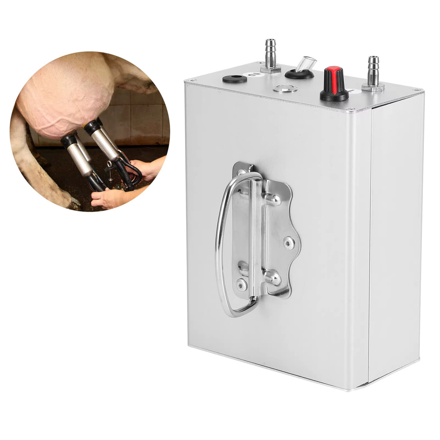 ZJCHAO Pulsation Plug In Elektrische Melkmaschine Vakuumpumpe in Silber für Esel, Schafe, Kühe und Pferde, 100-240 V - Bild 2
