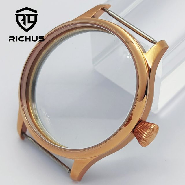 RICHUS Uhrengehäuse, 44 mm, Roségold, Mineralglas, Unisex - Bild 1