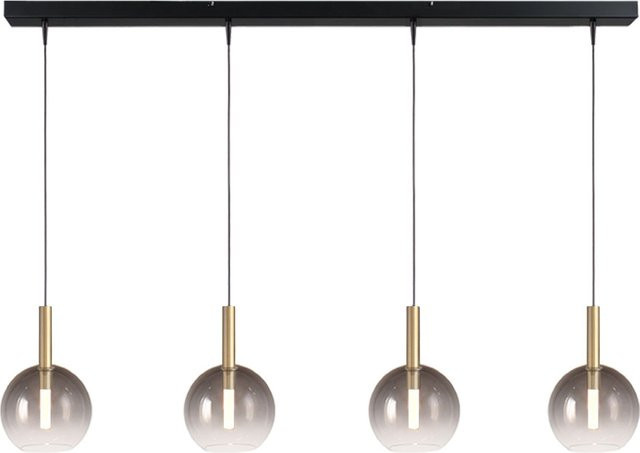 Masterlight Lido LED-Pendelleuchte 4-flammig in Gold mit grauem Glas - Bild 1