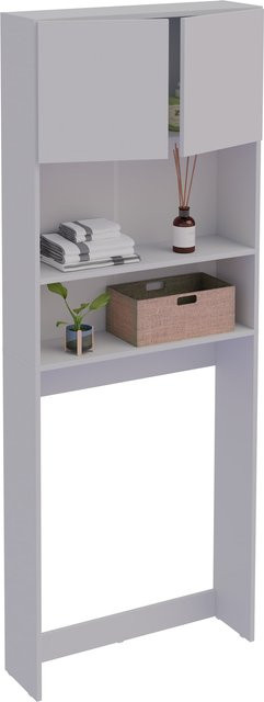 VCM Waschmaschinenschrank Goralo Überbauschrank mit 2 Türen in Weiß, B/T/H: 70 x 21 x 182 cm - Bild 1