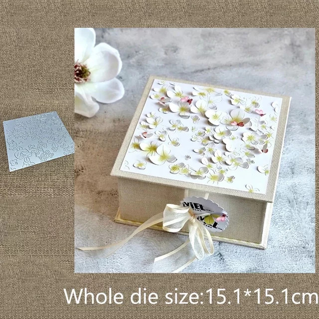 Metall-Schablonenform Kleeblumenrahmen Schneidewerkzeug für Scrapbook und Bastelarbeiten in Silber - Bild 1