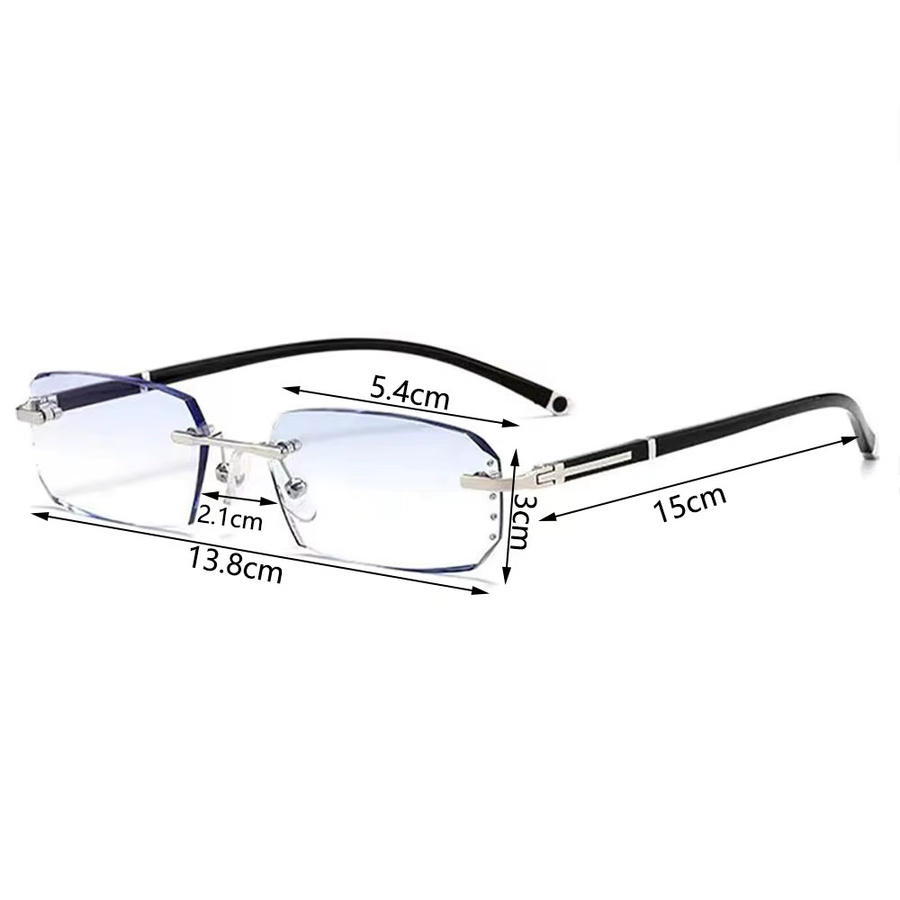 KLASSNUM Lesebrille, randlos, rechteckig, Metall, transparent, Herren - Bild 4