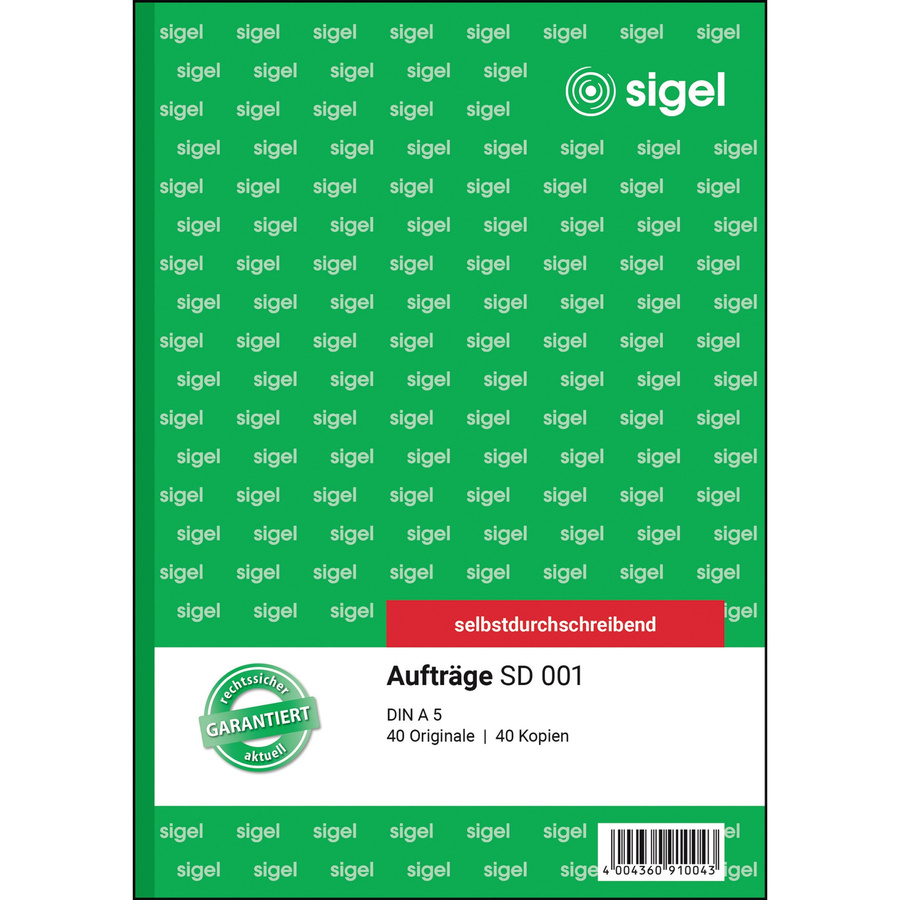 Sigel Auftragsformular SD 001, DIN A5, liniertes Papier, 2 x 40 Blatt, Weiß und Gelb - Bild 2