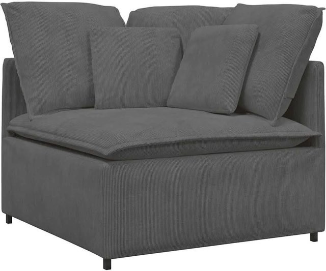 vidaXL Modulares Sofa Eckmodul mit Kissen Dunkelgrau Breite: 100 cm - Bild 1