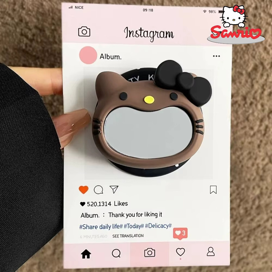 Sanrio Cute Kitty Magnetischer Handyhalter mit Spiegel und Ring als Erweiterbarer Ständer für MagSafe iPhone und Samsung Galaxy - Bild 4