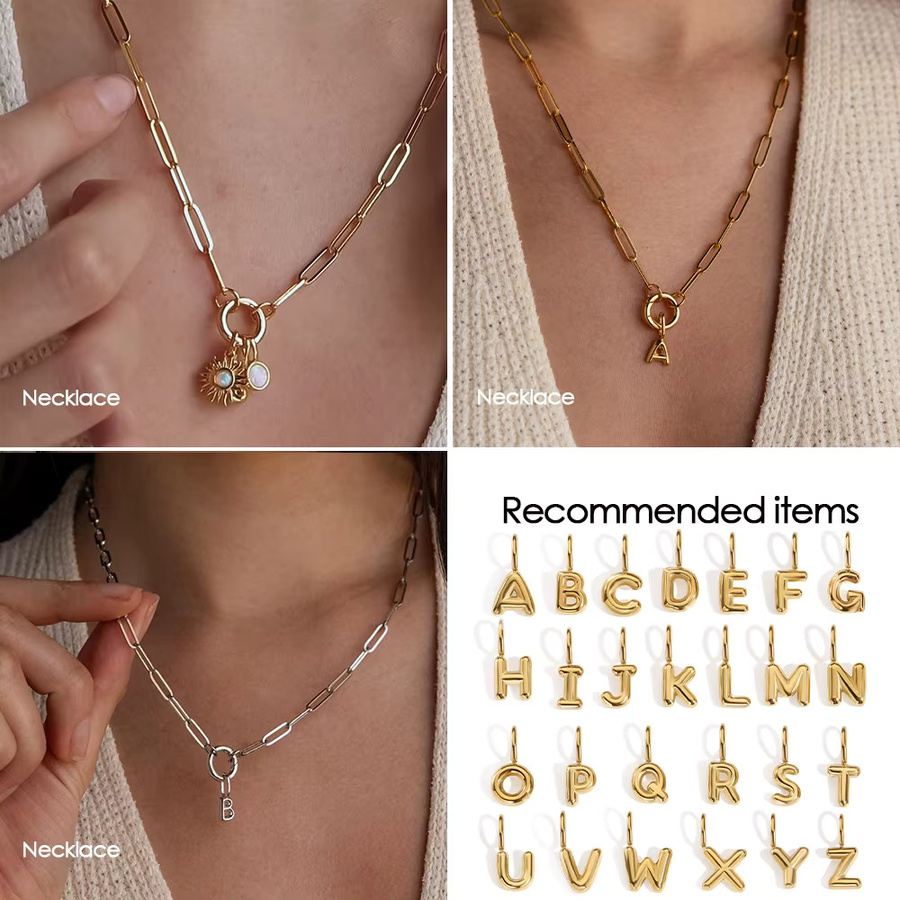 EMANCO Anhänger Edelstahl, 3D Bubble Alphabet, Gold, Unisex - Bild 2