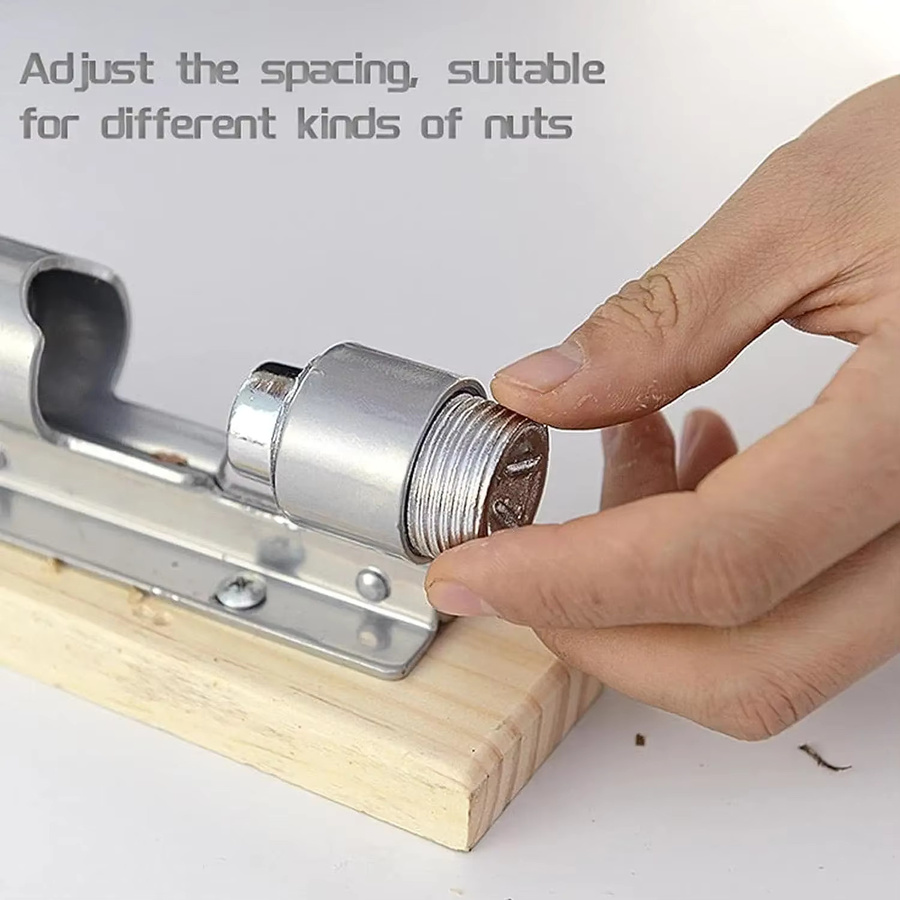 FATCOOL Nussknacker aus Edelstahl in Silber, manueller mechanischer Schnellöffner für Nüsse und Walnüsse - Bild 2