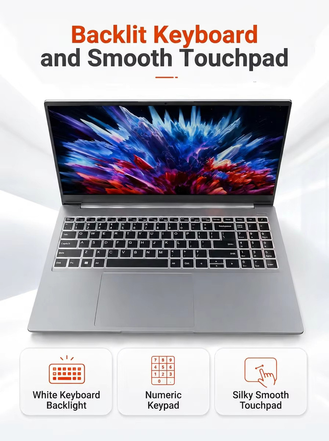 Firebat U6C Gaming-Laptop mit 16 Zoll 2K 120 Hz Display, AMD Ryzen 7, 32 GB RAM, 1 TB SSD, Windows 11, Silber - Bild 3