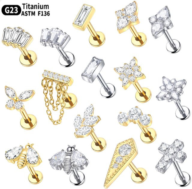 SWANJO Ohrring Titan, Gold, Zirkonia, Damen - Bild 1