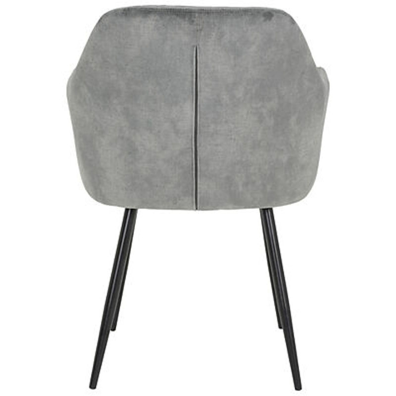 2er Set Stühle Hela in Grau im Vintage-Stil aus Samtvelour und Metall, B/H/T: 56 x 81 x 62 cm - Bild 2
