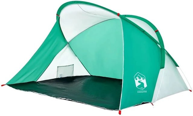 vidaXL Pop-Up Strandzelt für 2 Personen, wasserdicht, Grün, B/T/H: 115 x 190 x 190 cm - Bild 1