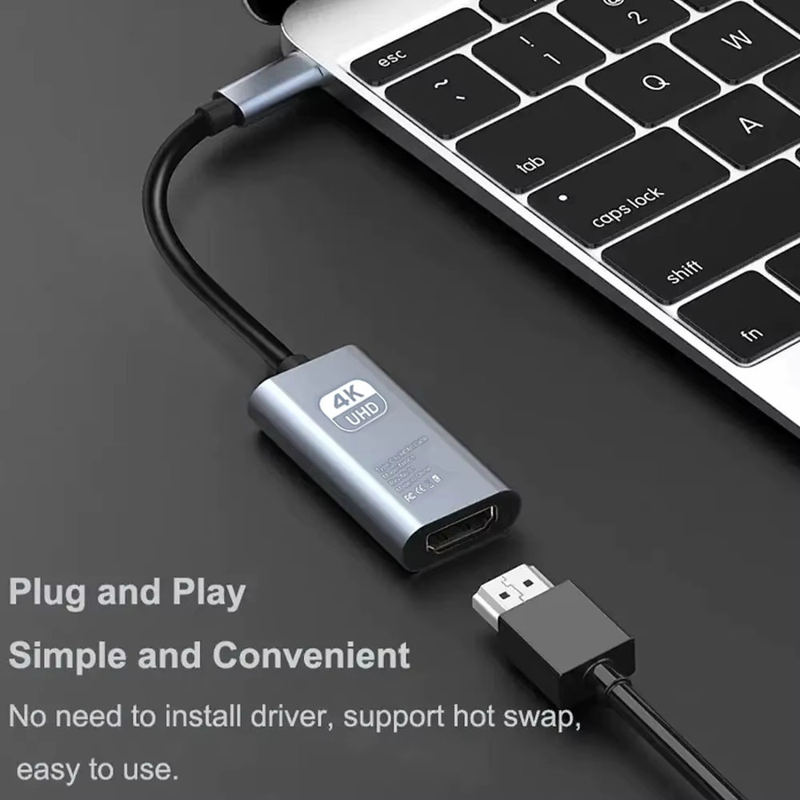 MZX USB-C auf HDMI Video Konverter Adapter Kabel für 4K 60Hz und 8K 30Hz, kompatibel mit Macbook, iPad, Samsung und Android Geräten - Bild 3