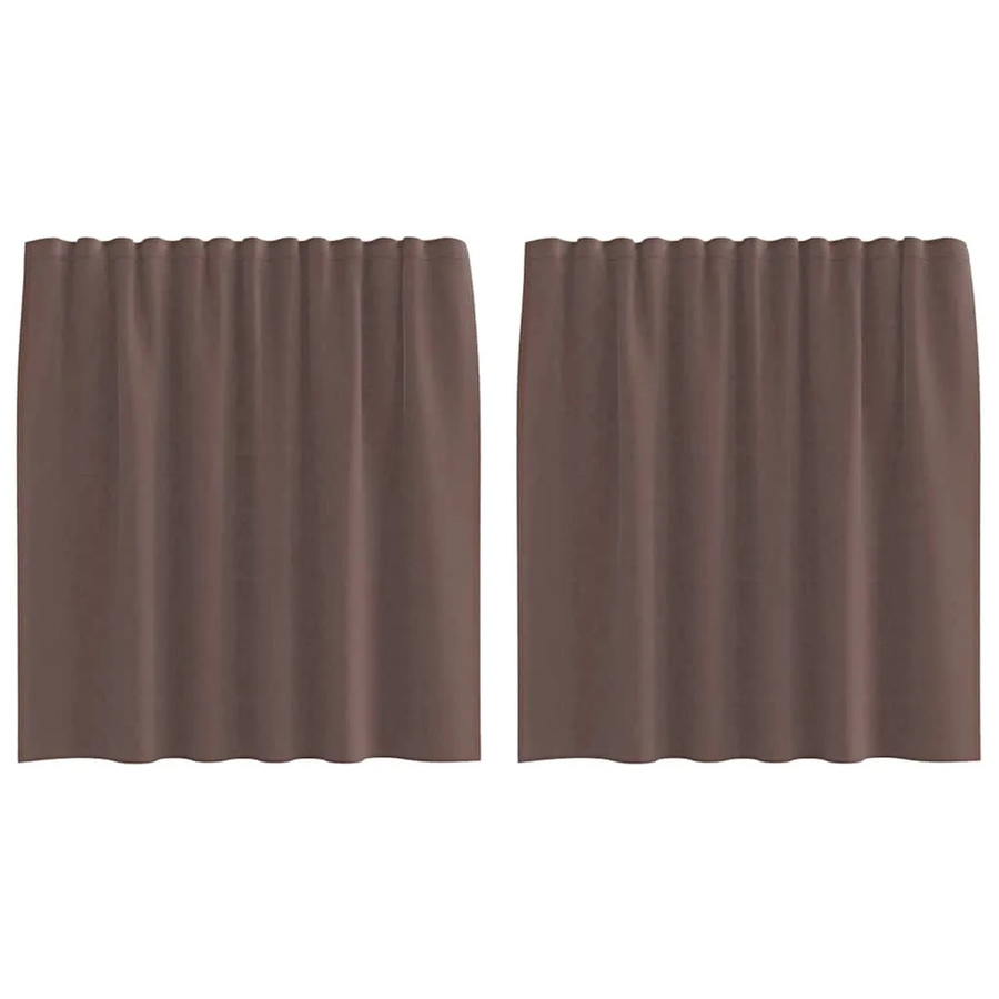 vidaXL Voile Vorhänge mit Stangentaschen, 2er-Set, Braun, Polyester, semi-transparent, Breite: 140 cm, Höhe: 140 cm - Bild 2
