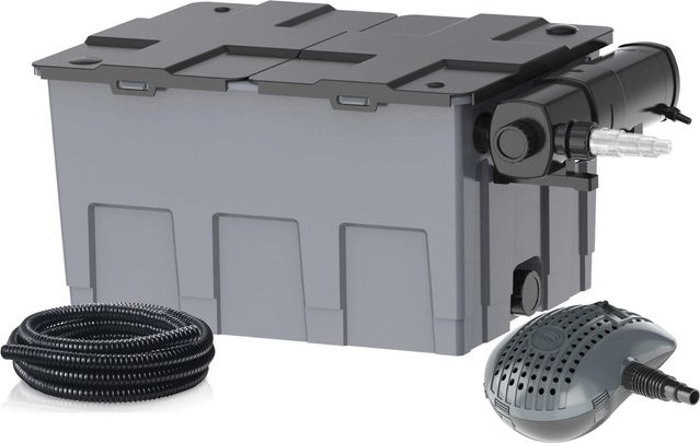 Heissner Durchlauffilter-Set FPU 24000 eco mit 24 W UVC-Klärer für Teiche bis 24.000 Liter in Grau - Bild 1