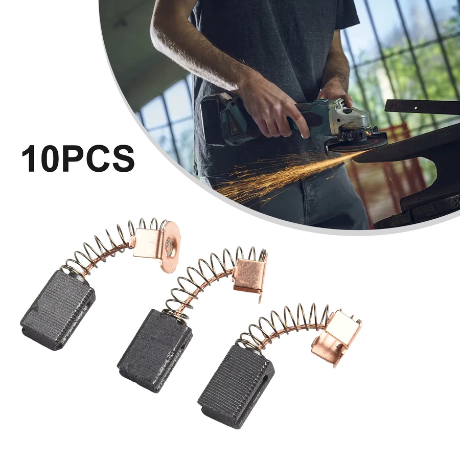 10 Stück Elektrische Motor Kohlebürsten DAZZLEEX Ersatzteile für Winkelgrinder G720 und Bohrmaschinen, Farbe: Grau, B/T/H: 5 x 8 x 12 mm - Bild 2