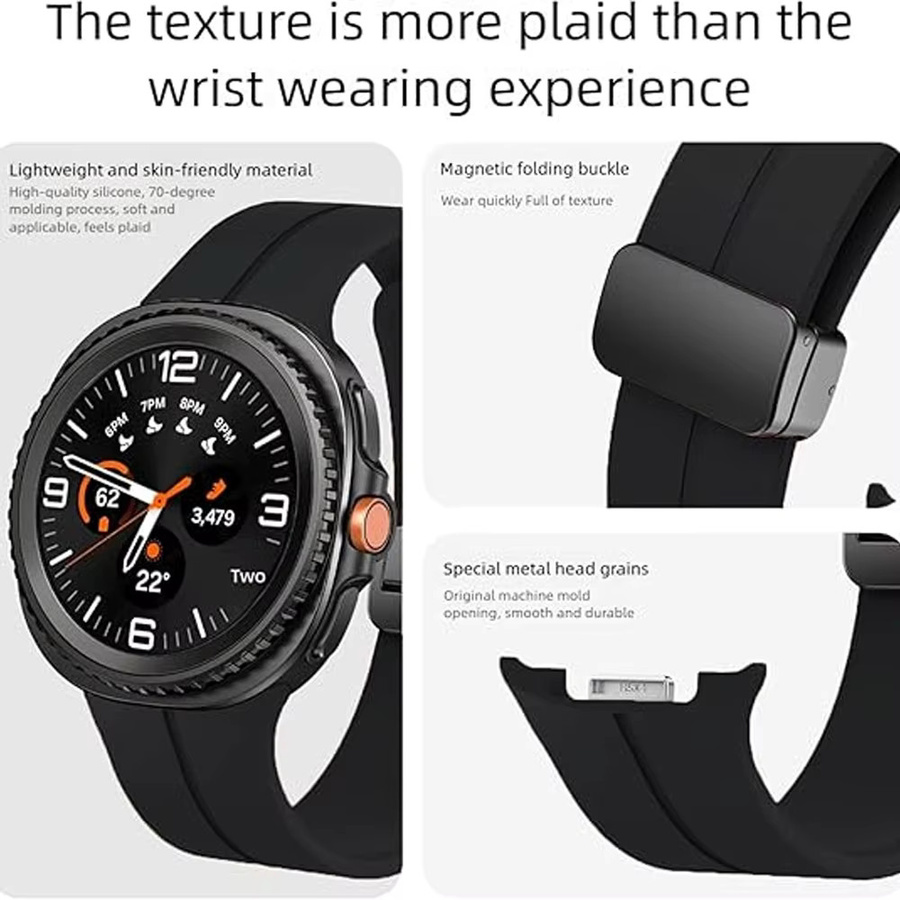 Uhrenarmband Magnetisch, Schwarz, Unisex, für Samsung Galaxy Watch 8 40 mm 44 mm 8 Classic 46 mm - Bild 4