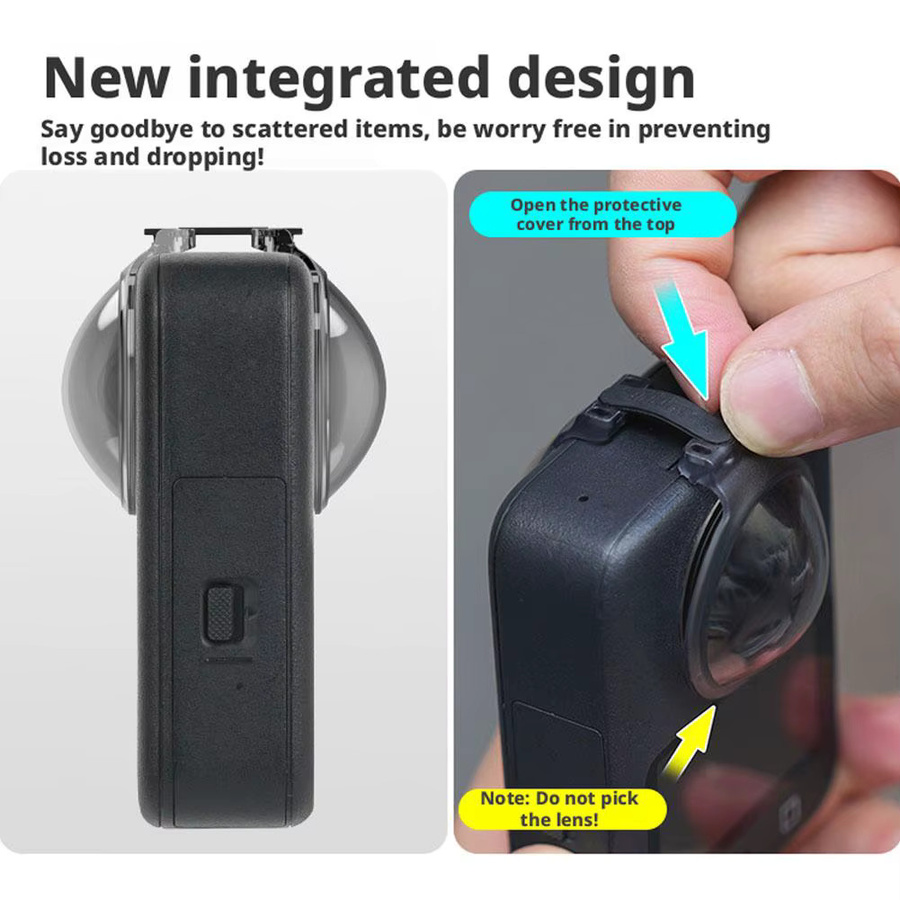 DJI OSMO 360 Objektivabdeckung aus transparentem Kunststoff-Silikon, kratzfest und ultraleicht - Bild 3