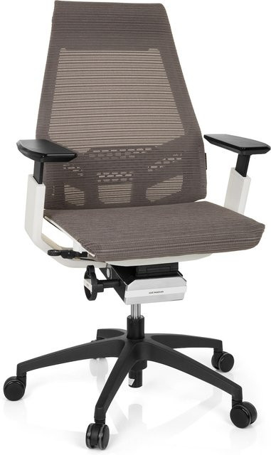 hjh OFFICE Profi Bürostuhl GENIDIA SMART WHITE mit Armlehnen und Netzstoff - Bild 1