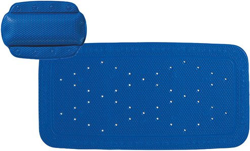 Kleine Wolke Wanneneinlage blau, B/L: 36 x 72 cm, abgerundet - Bild 1