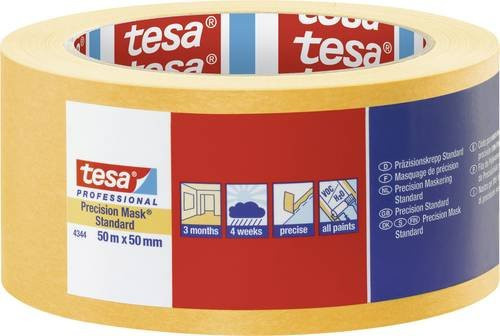 tesa Professional Präzisionskrepp 4344 Washi-Papier Gelb B: 50 mm, L: 50 m - Bild 1