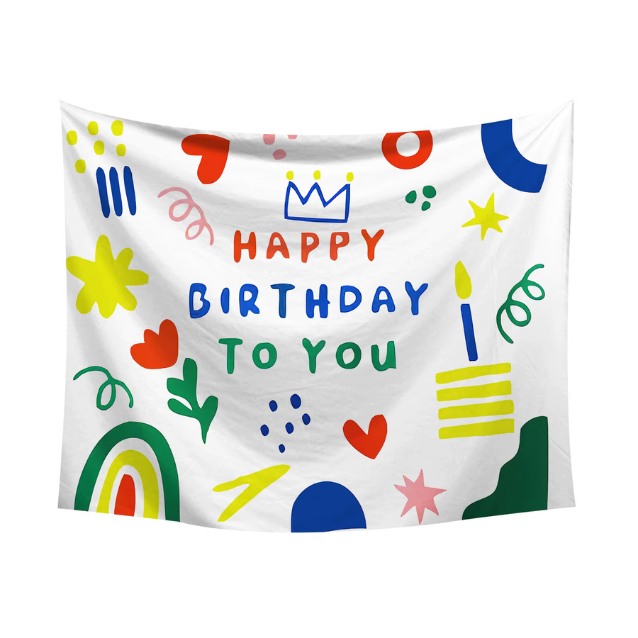 BEILIOU Geburtstag Wandtapisserie mit Cartoon-Motiven für Kinderzimmer und Partys, Mehrfarbig, Rechteckig - Bild 3