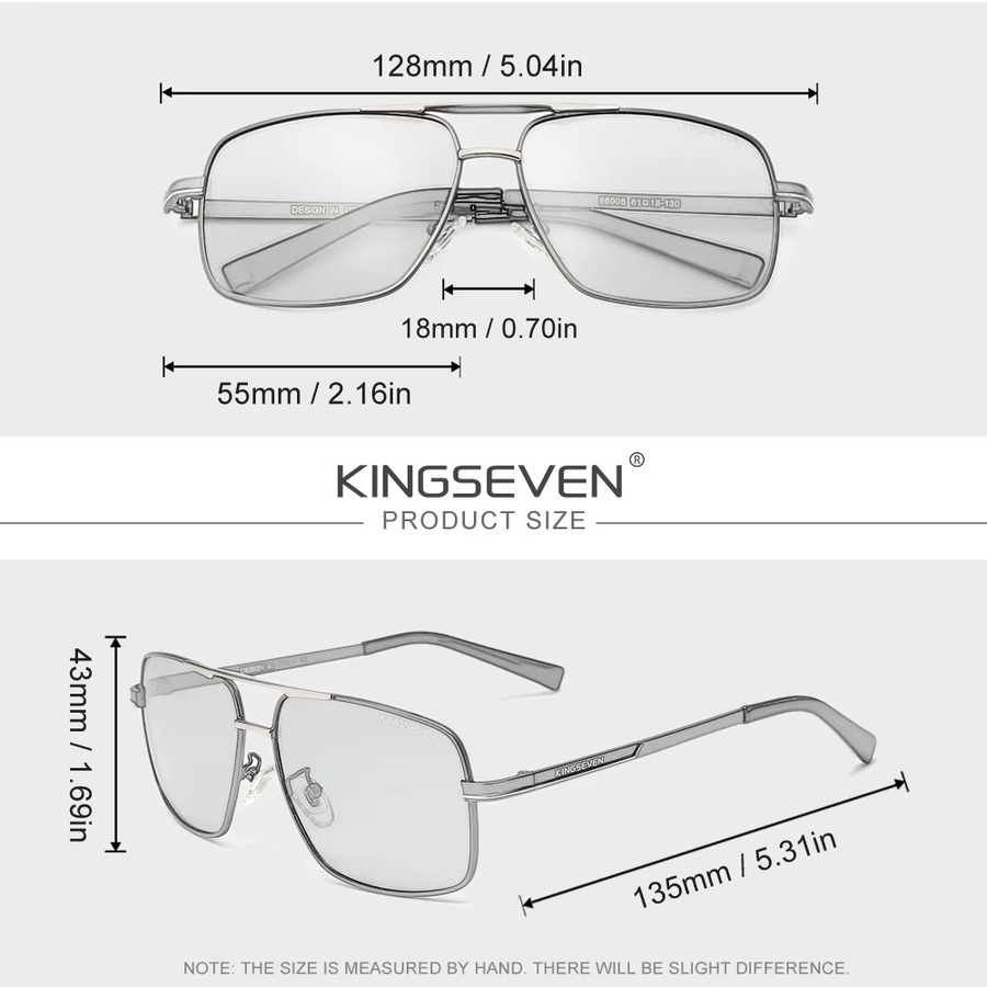 KINGSEVEN Sonnenbrille Rechteck, polarisiert, Männer - Bild 2