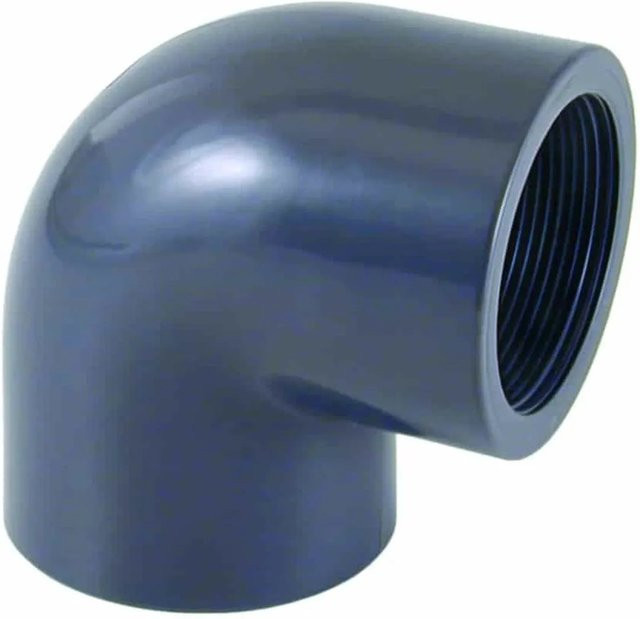 Cepex PVC Winkel 90 Grad Muffe IG 40 mm 1 1/4 Zoll PN10 Blau - Bild 1