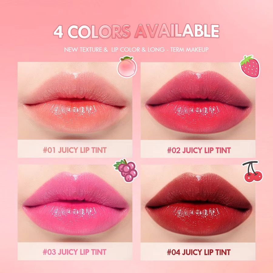 Fruchtsaft-Lippentinte, Flüssiger Lippenstift und Rouge 2-in-1, Glänzend - Bild 2