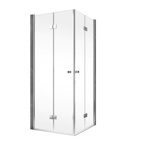 Schulte ExpressPlus Garant 2.0 Duschkabine als Drehfalttür mit Eckeinstieg in Silber, B/H/T: 80 x 200 x 80 cm - Bild 2