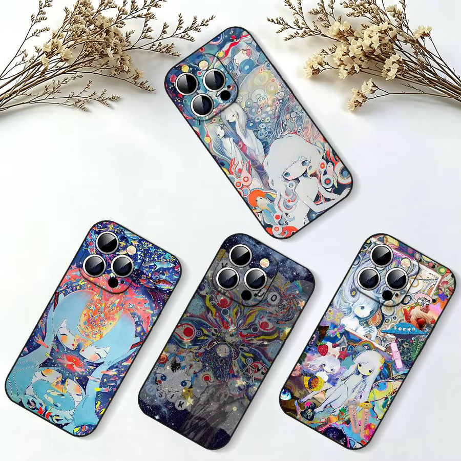 Art K-Kikuo Stoßfeste Handyhülle für Apple iPhone in Schwarz - Bild 2