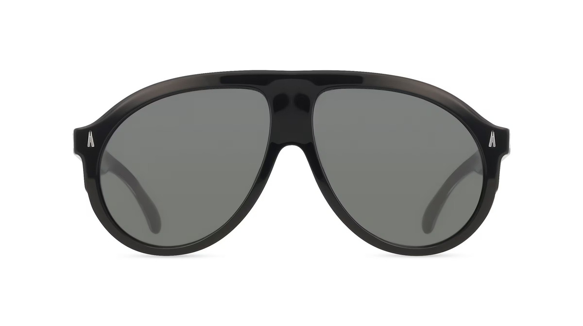 Moncler ME6001 Sonnenbrille Pilot, Vollrand, Acetat, Unisex, schwarz, grau - Bild 1