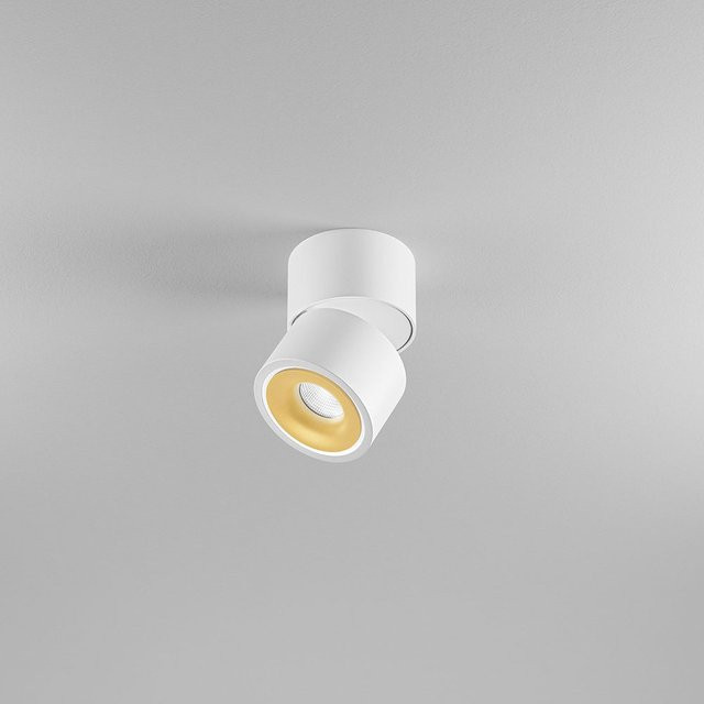 DLS Lighting Clippo S LED-Wand- und Deckenstrahler in Weiß und Gold, dimmbar und verstellbar, warmweiß 2700K - Bild 1