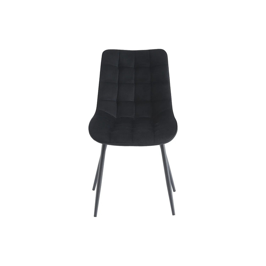 Vente-unique Stuhl Ollua in Schwarz aus Samt und Metall, Breite: 49,5 cm - Bild 2