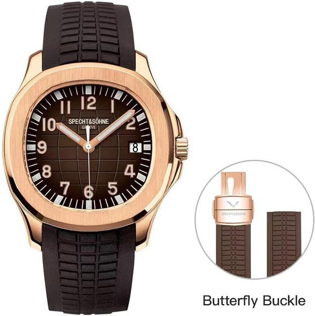 Specht&Sohne Armbanduhr, Automatik, Edelstahl, Kautschukarmband, Schwarz, Herren - Bild 1