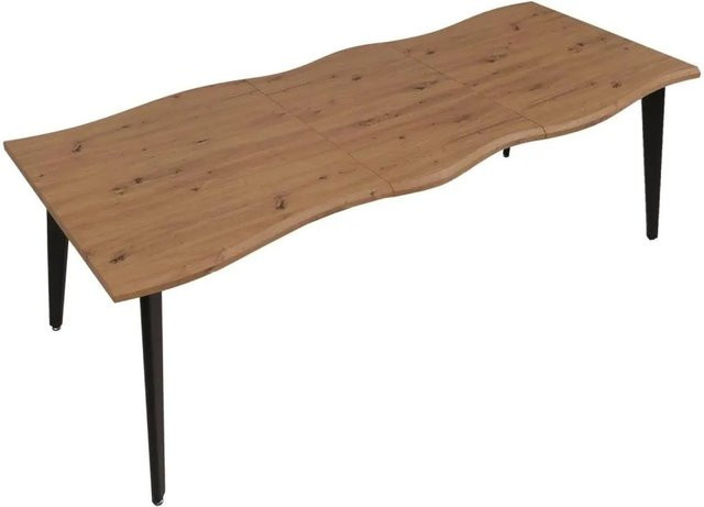 MCW Esszimmertisch O60 Ausziehtisch in Walnuss-Optik mit MDF und Eisen, B/T/H: 160 x 90 x 77 cm bis 220 x 90 x 77 cm - Bild 2
