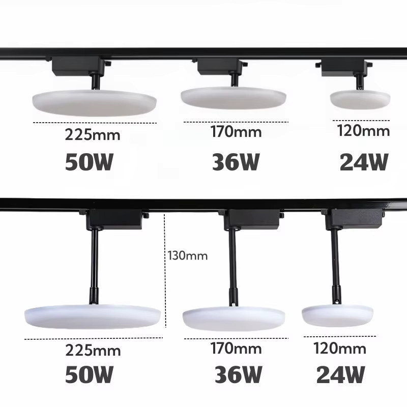 Khelse Ultradünne runde LED-Schienenleuchte in Weiß, drehbare Deckenschienenlampe für Büro und Geschäft - Bild 4