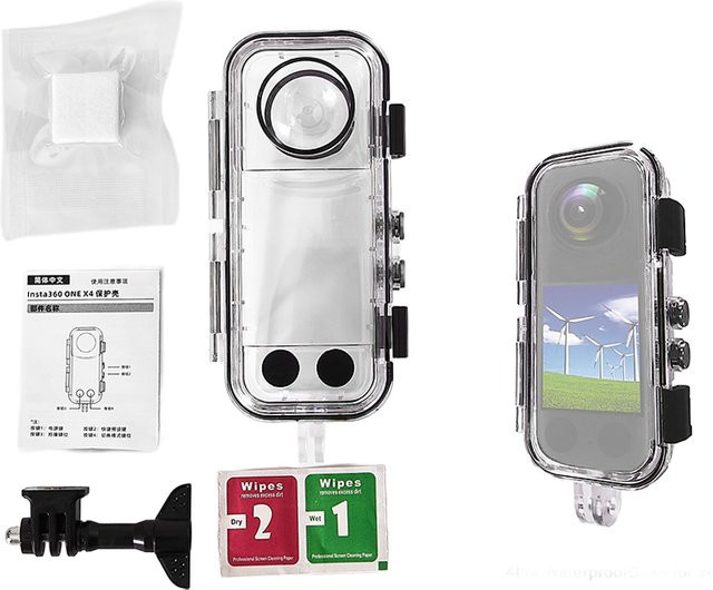 Insta360 unsichtbares Tauchgehäuse für Insta360 X4 und X3, wasserdichte Gehäuseschale in Transparent, Unterwasserzubehör bis 60m Tiefe - Bild 1