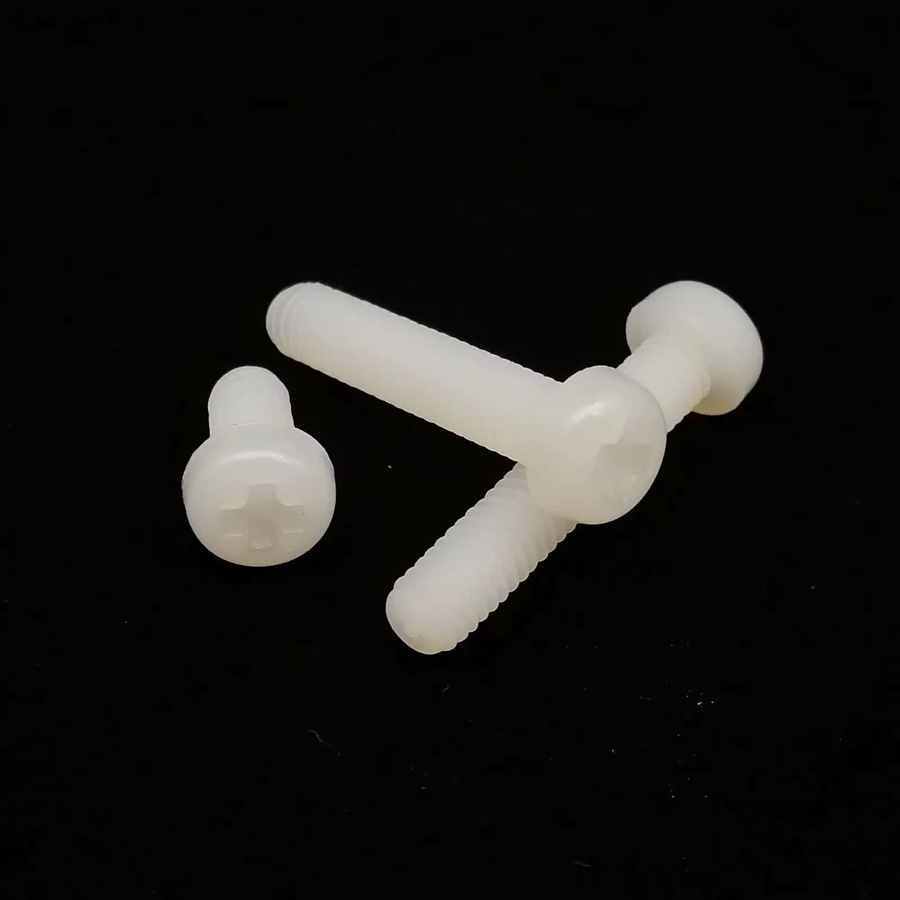 HZYUEGOU Nylon Kunststoff Sortiment Set mit isolierten Phillips Pan Rundkopf Bolzen Schrauben und Muttern in Weiß, 300 Teile, M2 und M3 in 10 Größen - Bild 2