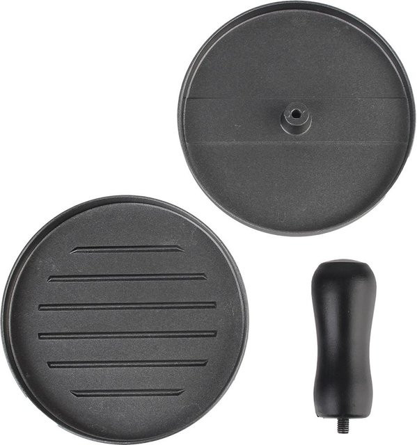 HILIFE Hamburger Fleischpresse aus Aluminiumlegierung, runde Form für Beef Pie Burger und BBQ, Silber/Schwarz - Bild 1