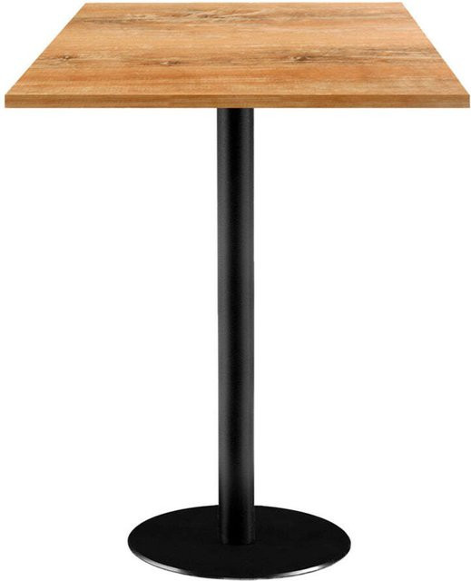 RestooTab Stehtisch Rome quadratisch in Eiche Antik mit schwarzem Gestell, B/T/H: 60 x 60 x 113 cm - Bild 1