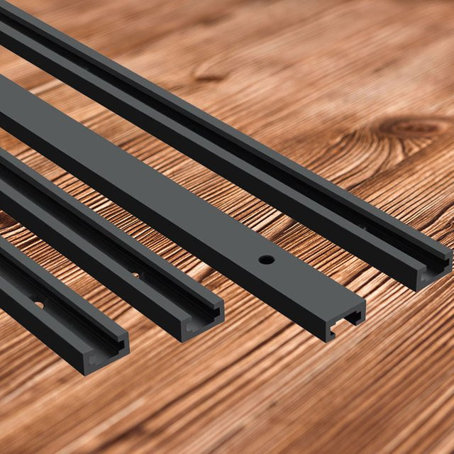 FNICEL Aluminium T-Track für Holzbearbeitung und Tischsäge in Schwarz, B/H: 19 x 9,5 mm, Längenoptionen 400 mm oder 500 mm - Bild 1