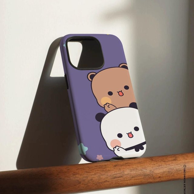 Bubu Dudu Handyhülle für iPhone 17 16 15 14 13 12 Pro Max Plus in Weiß und Lila mit glänzender HD-Doppelschicht-Flüssighartschale - Bild 1