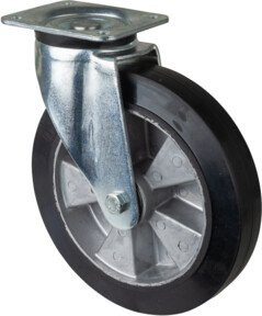 BS Schwerlastrolle L600.B80.250 Lenkrolle mit Raddurchmesser 250 mm in Schwarz und Aluminium - Bild 1
