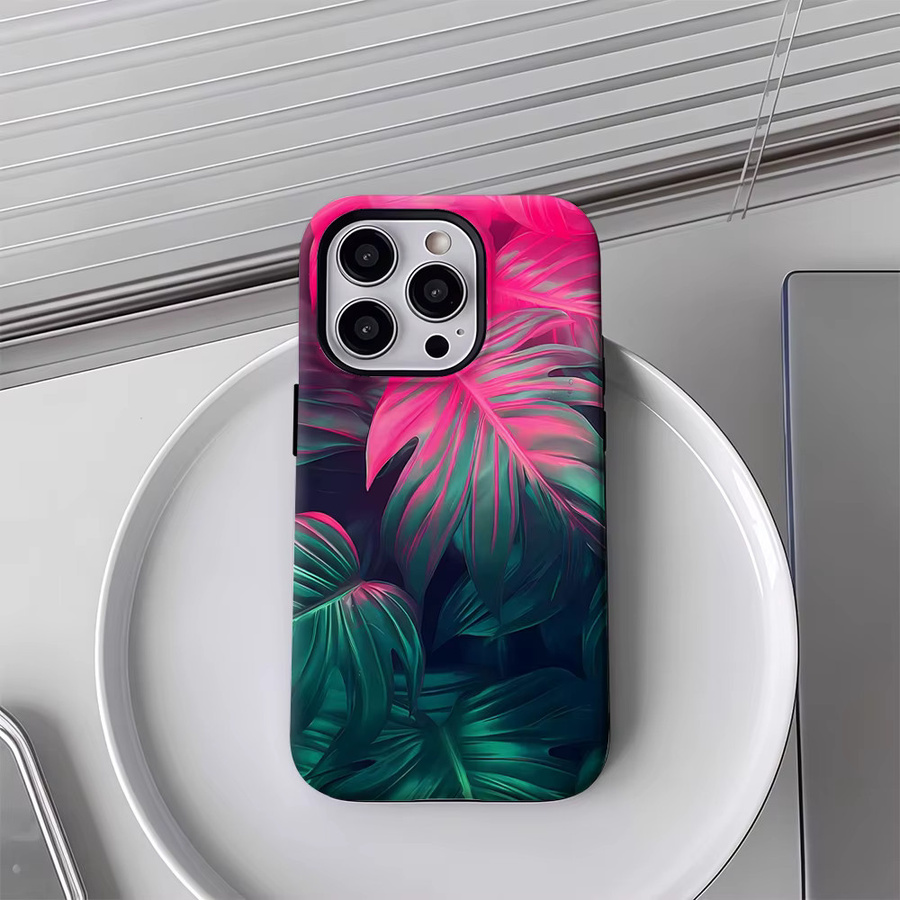 Robuste Neon-Palmblätter Handyhülle mit Magnetfunktion für iPhone 17 16 15 14 13 Pro Max Plus in Multicolour - Bild 4