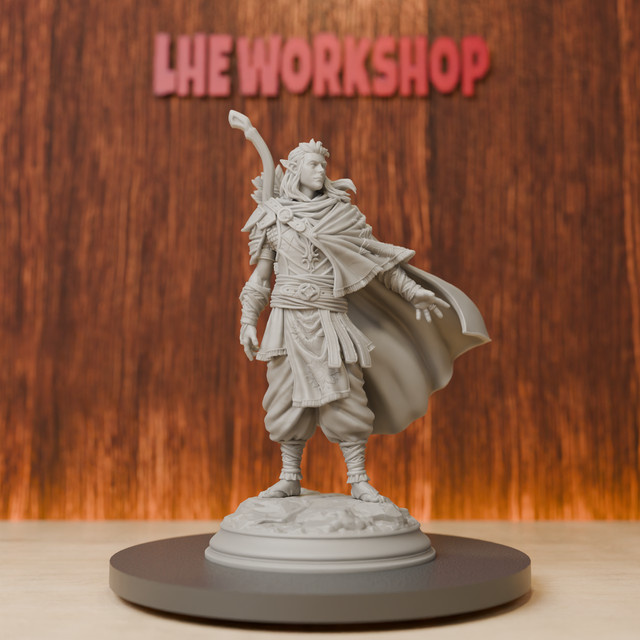 HENGSHI Sonnenelfen-Ranger-Tracker-Miniaturen, DND Pathfinder, Mini-Figur, Grau, Unlackiert - Bild 1
