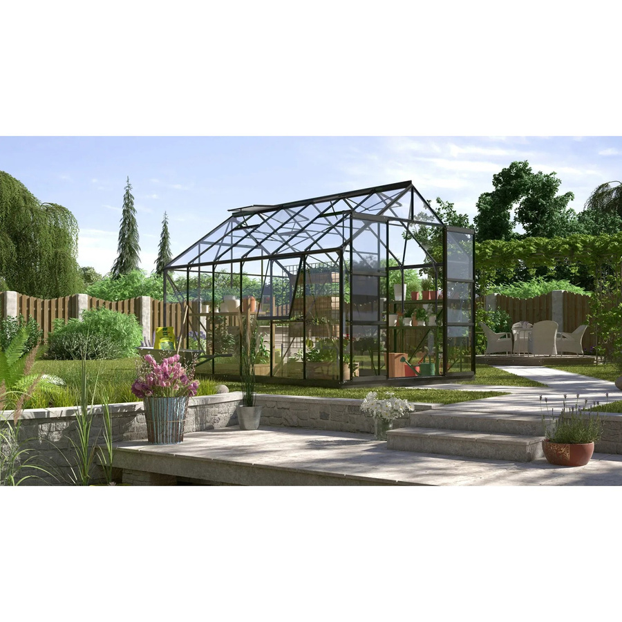 Vitavia Gewächshaus Jupiter 9900 Schwarz mit 9,9 m² und ESG-Sicherheitsglas - Bild 5